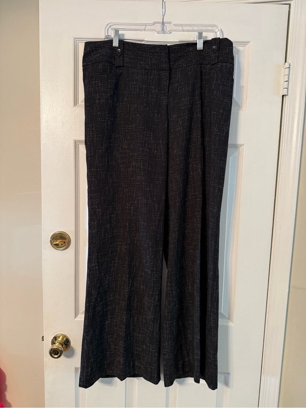 The Limited Black Textured Wide-Leg Dress Pants